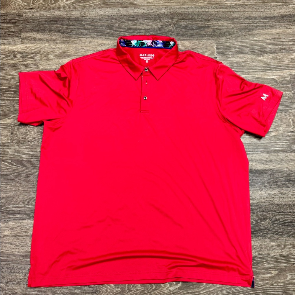 Maelreg Red Performance Polo Shirt Size 3XL Athletic Golf Casual